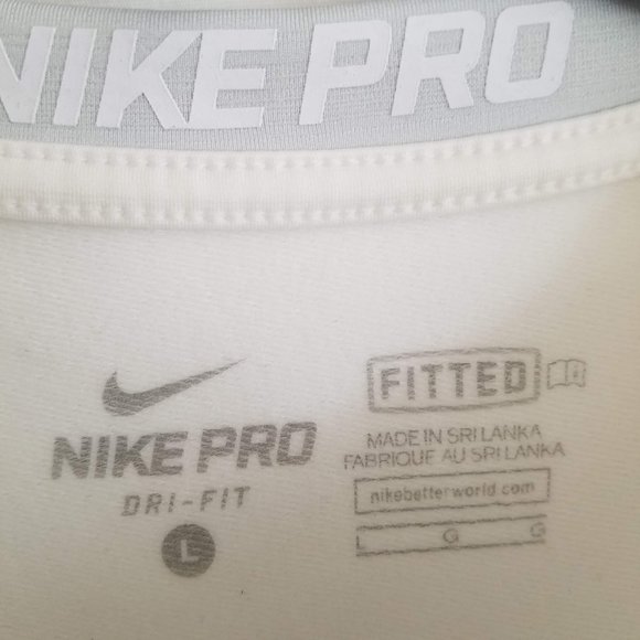 SOLD Men's Nike Pro White Long Sleeve Dri Fit Larg - Picture 4 of 5